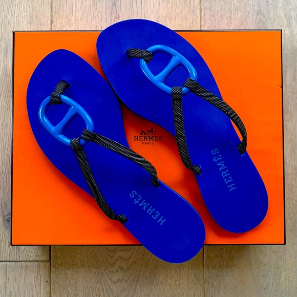 Hermes Shoes - NWOT |Hermès Kala Nera Sandals in Blue - Size 7